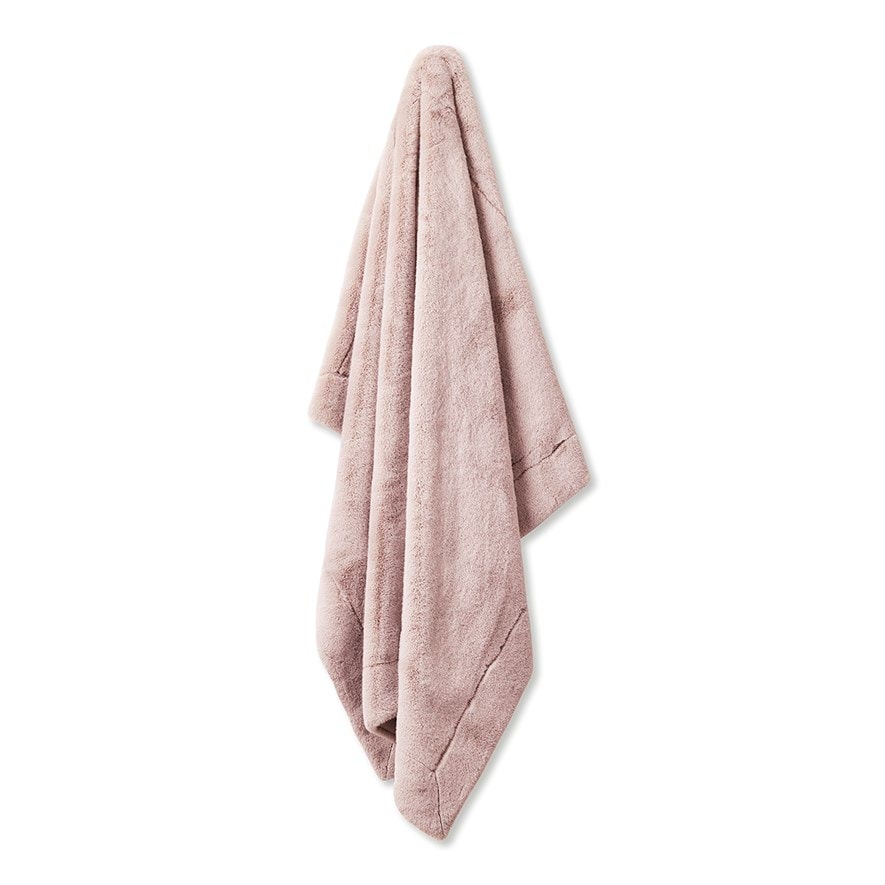 Astoria Dusty Pink Fur Throw Adairs