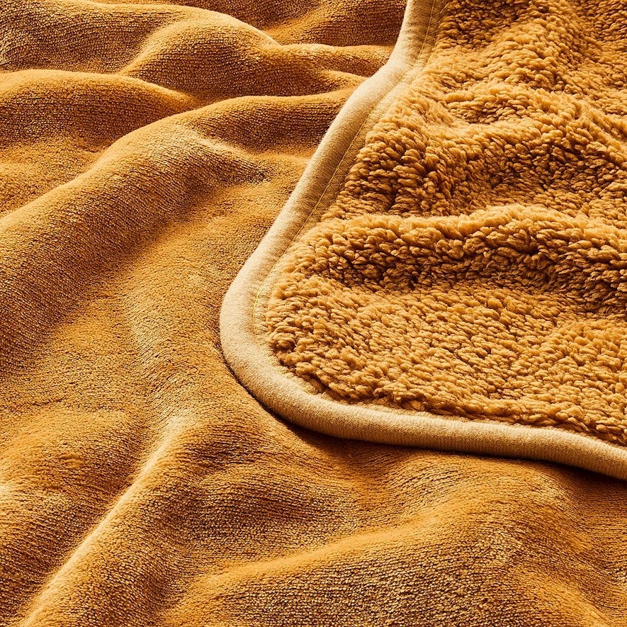 Sherpa Mustard Throw Homewares Adairs