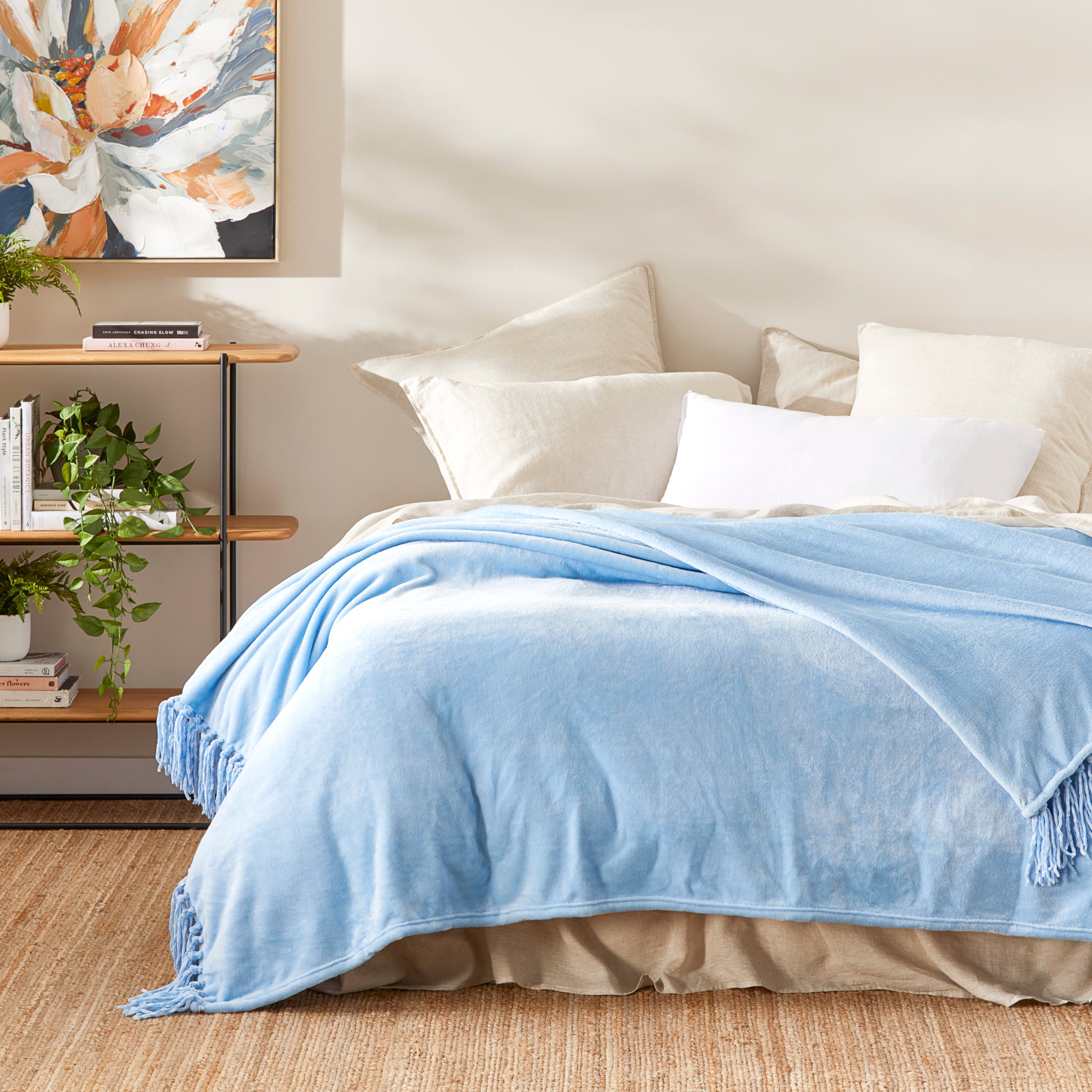 Supersoft Sky Blue Blanket Adairs