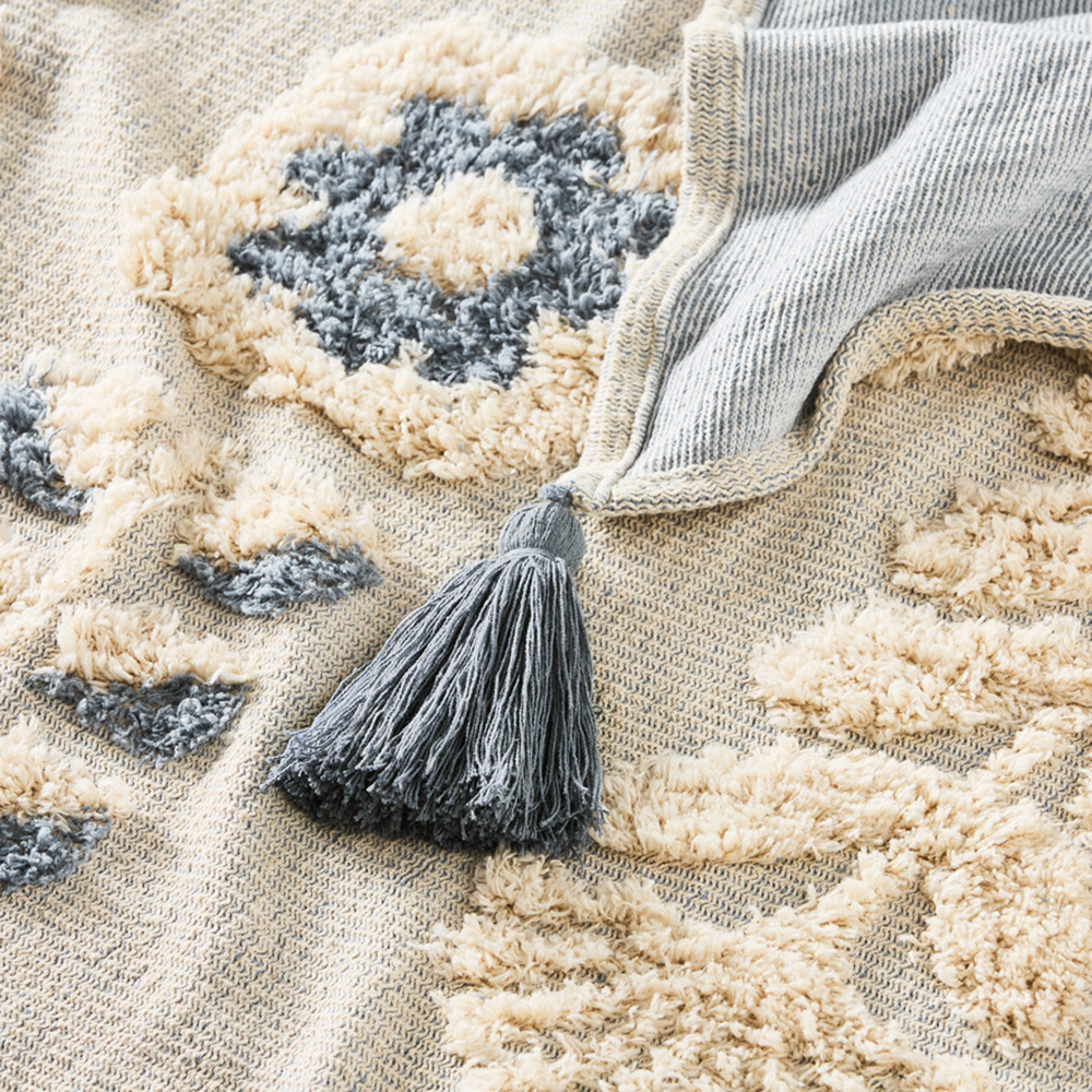 Kauai Blue Knitted Throw Adairs