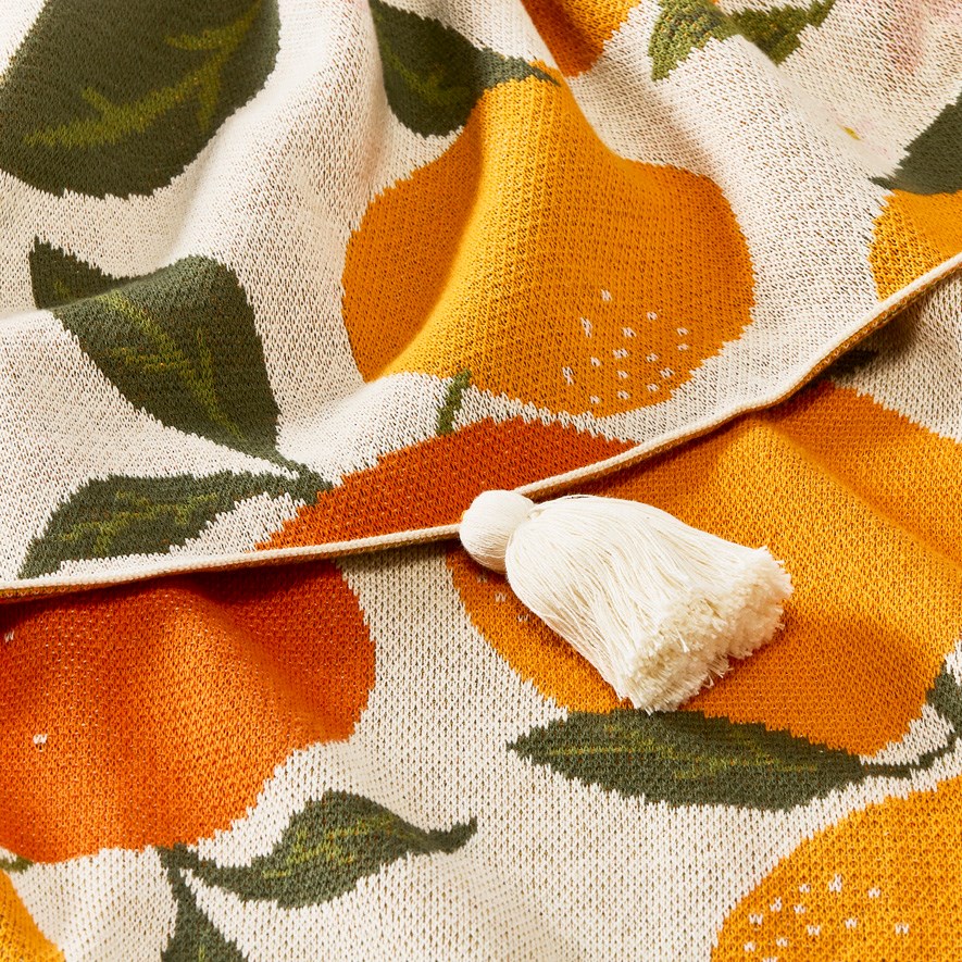 Oranges Knitted Throw Adairs