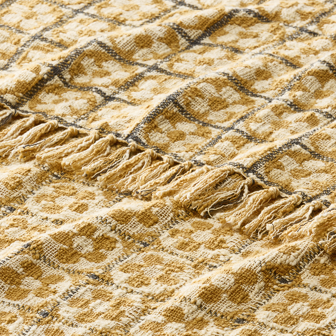 Neesha Mustard Check Throw Adairs