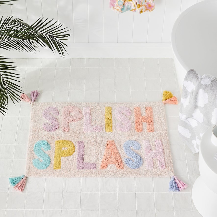 Adairs Kids Gelato Pink Splish Splash Bath Mat Adairs