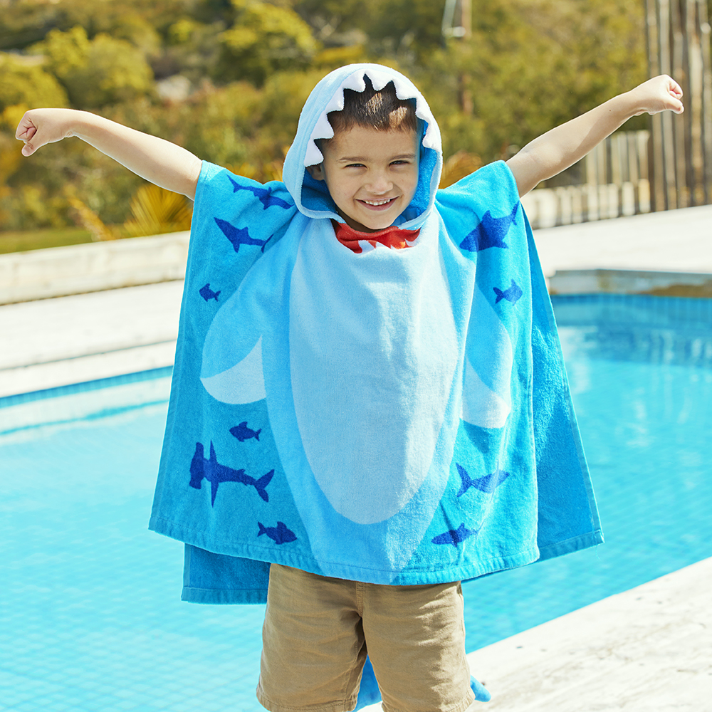 Adairs Kids Kids Shark Hooded Towel Adairs