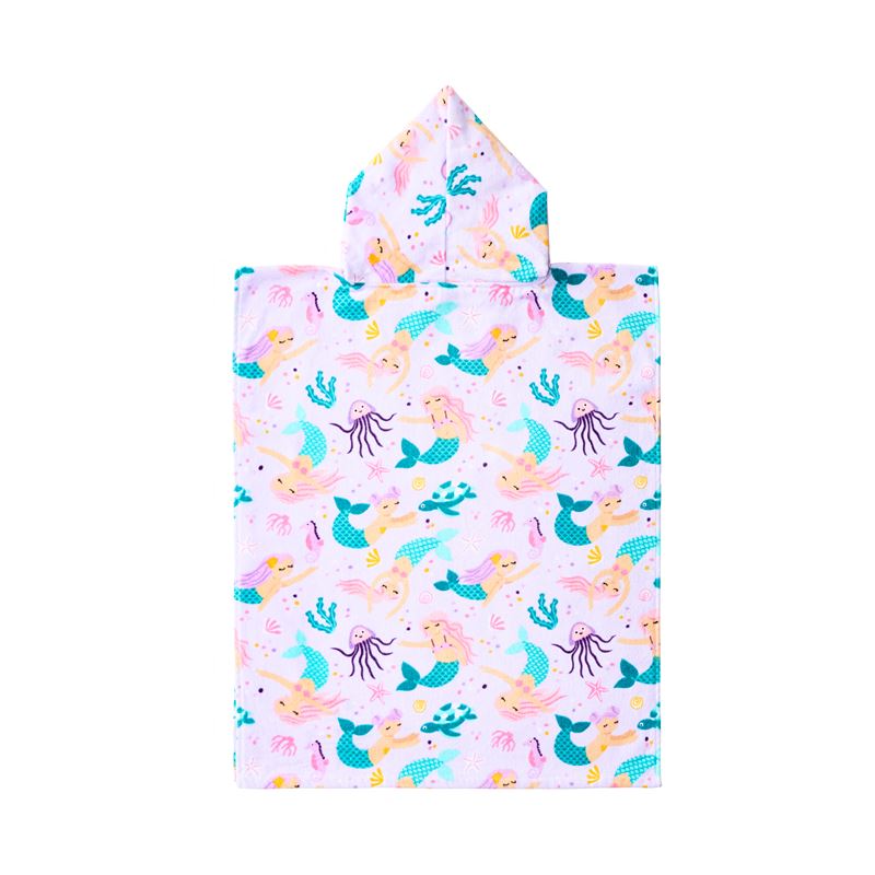 Mermaid Dreams Pink Kids Hooded Towel
