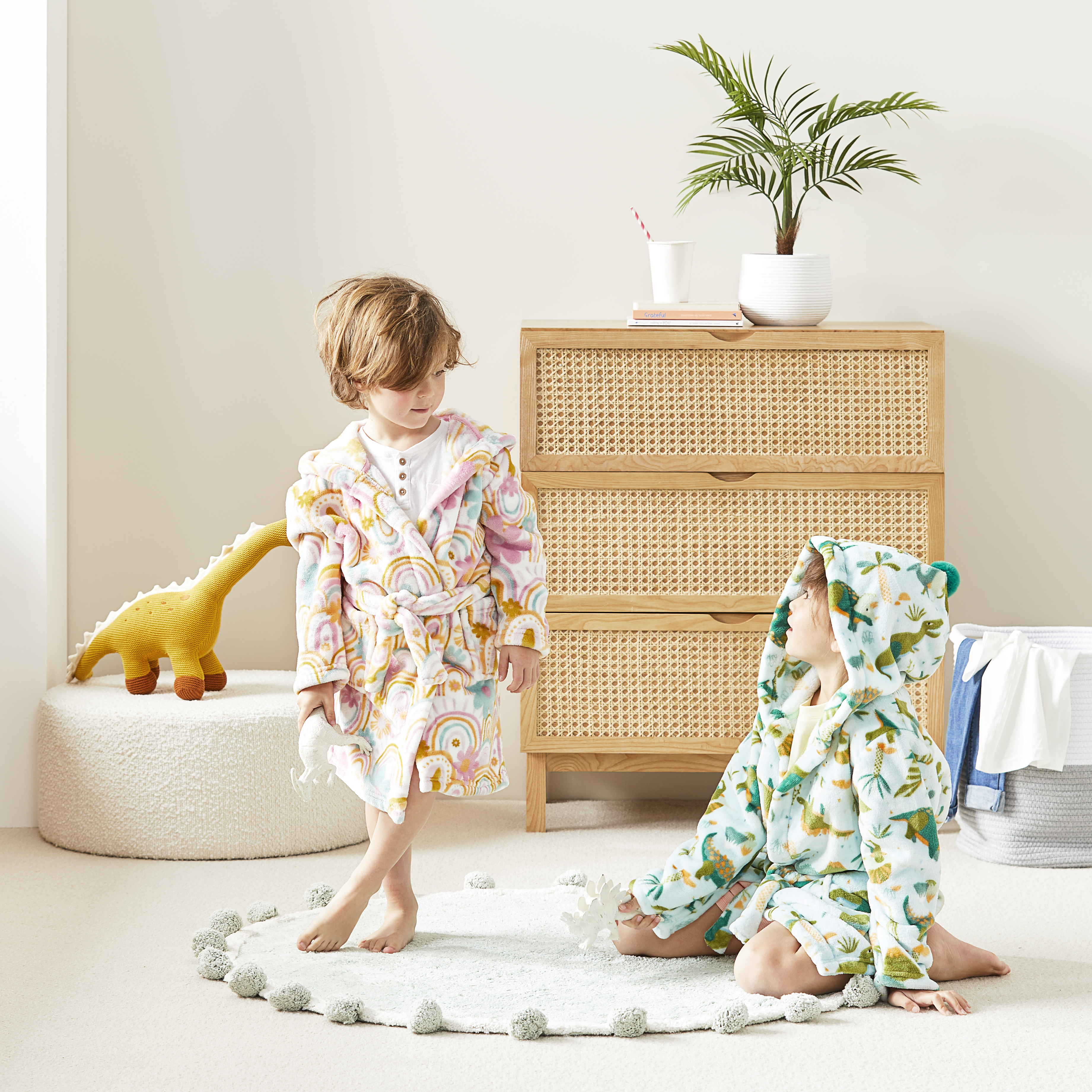 Adairs Kids Ultra Soft Dino Safari Kids Bath Robe Kids Bathrooms