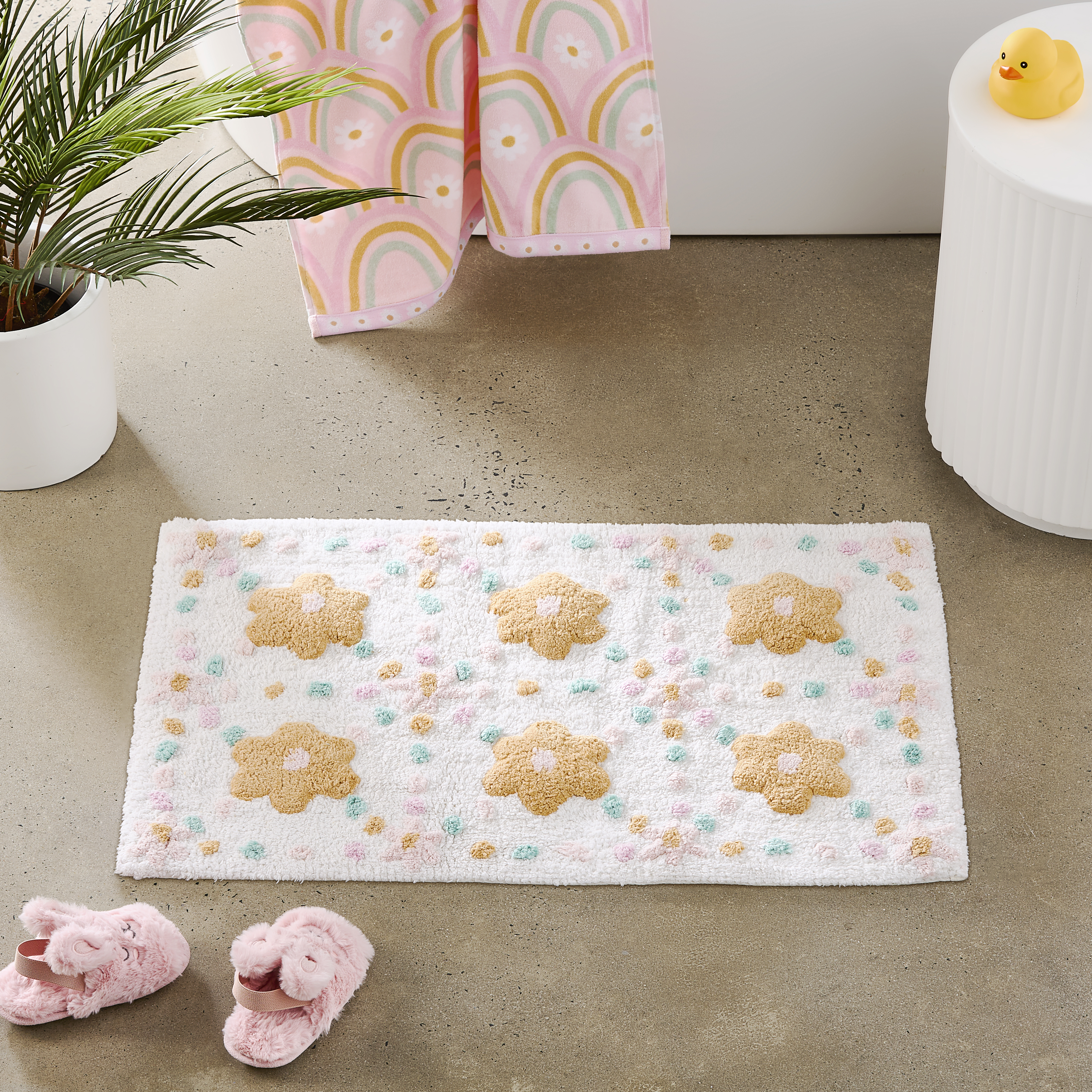 Adairs Kids Floral Spot Kids Bath Mat Adairs
