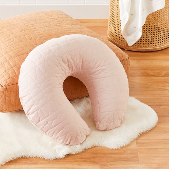 Vintage Washed Linen Nude Pink Nursing Pillow Cover