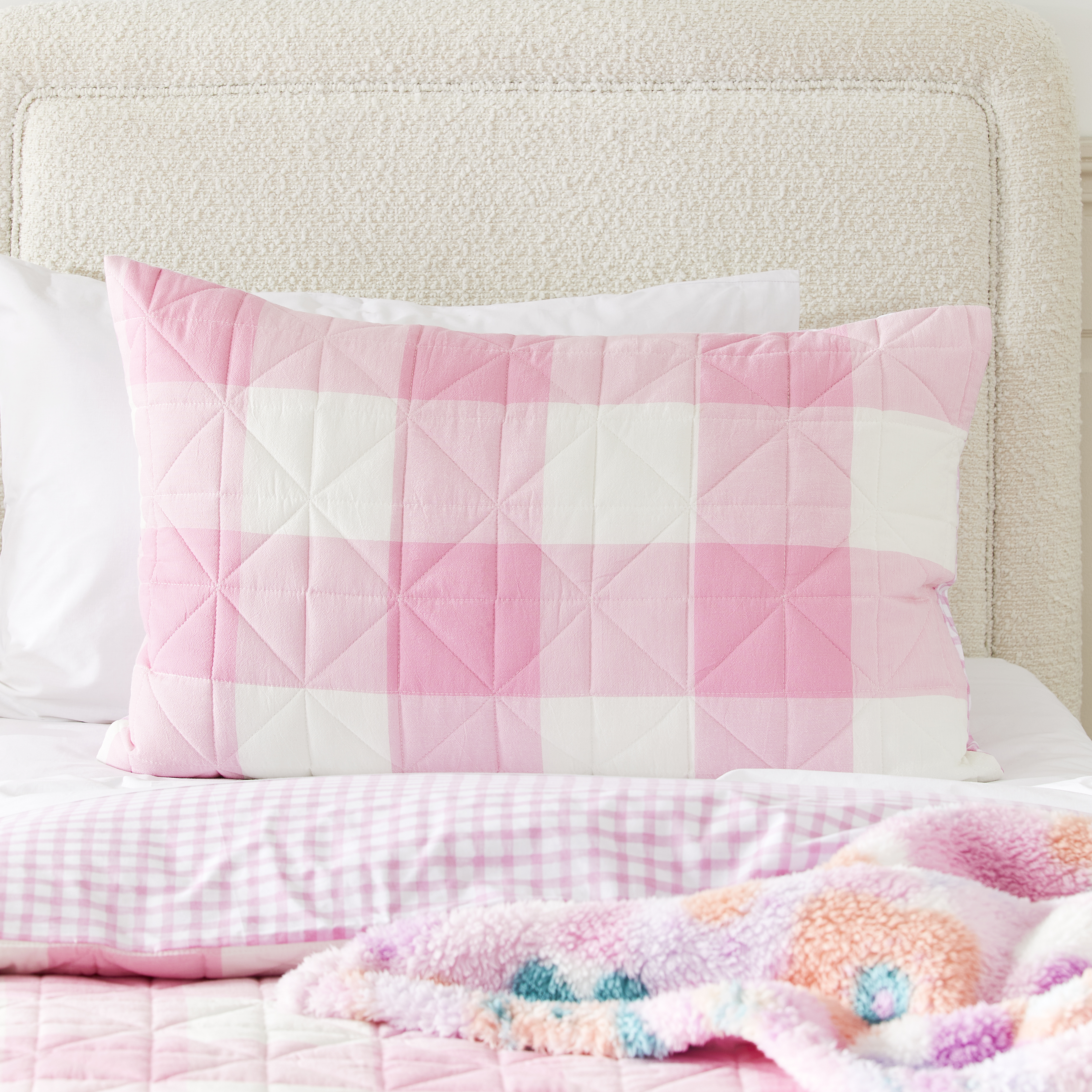 Adairs Kids Yarn Dyed Bubblegum Pink Gingham Quilt Cover Set Adairs