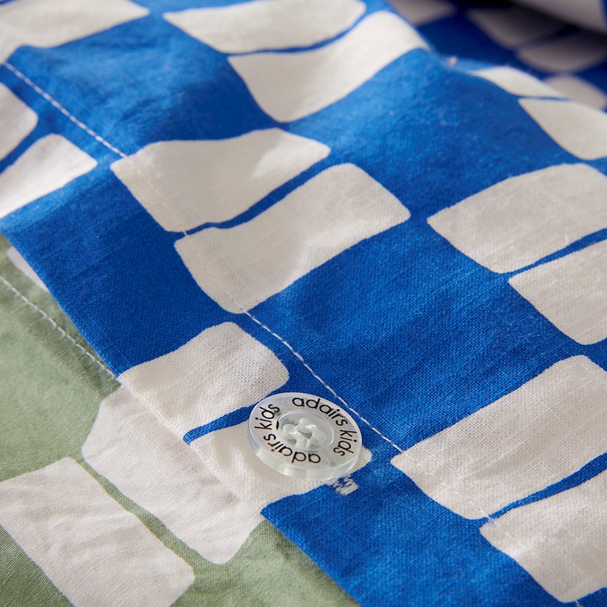 Adairs Kids Chester Ultramarine Check Quilt Cover Set Kids Bedroom