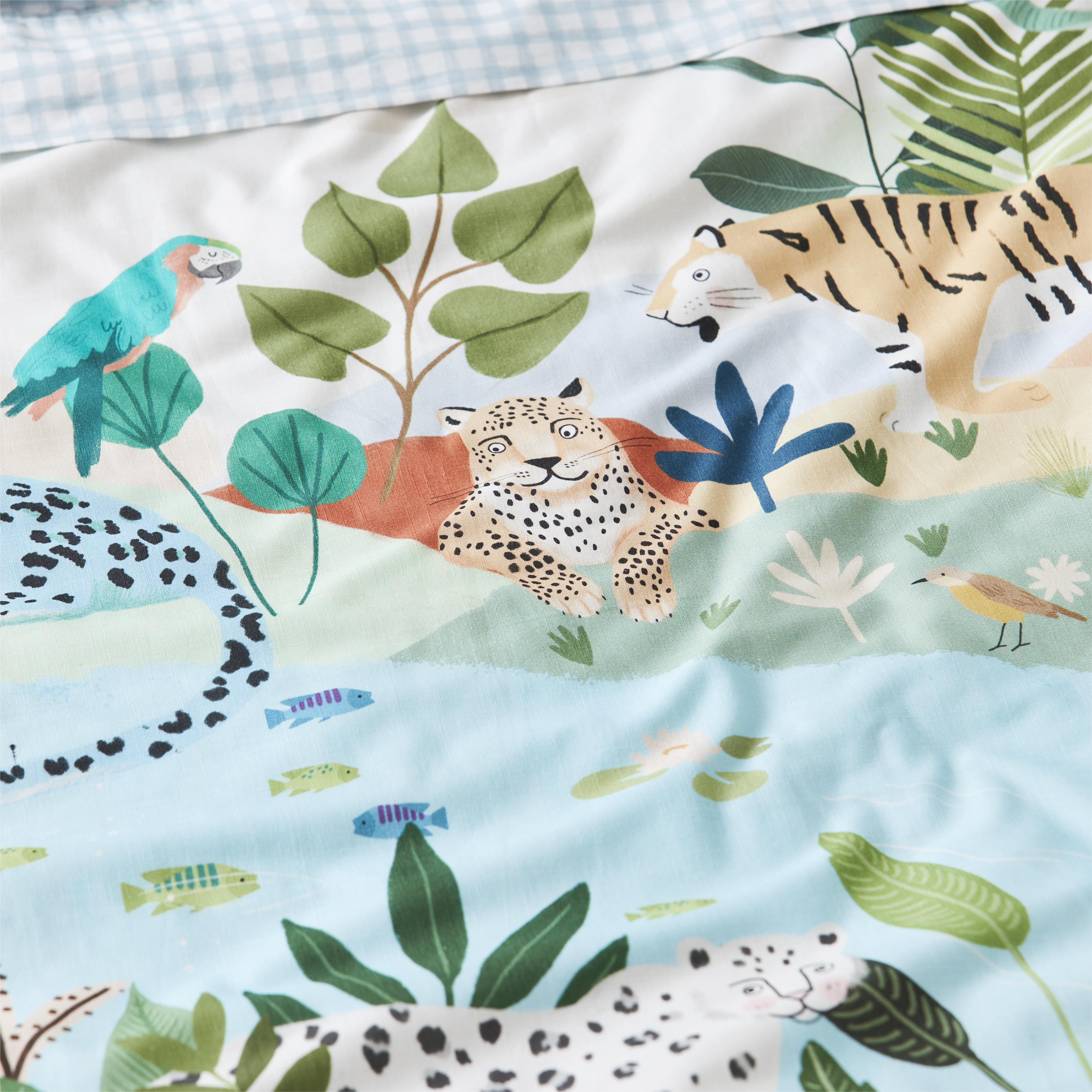 Adairs Kids Animal Paradise Jungle Green Quilt Cover Set Adairs