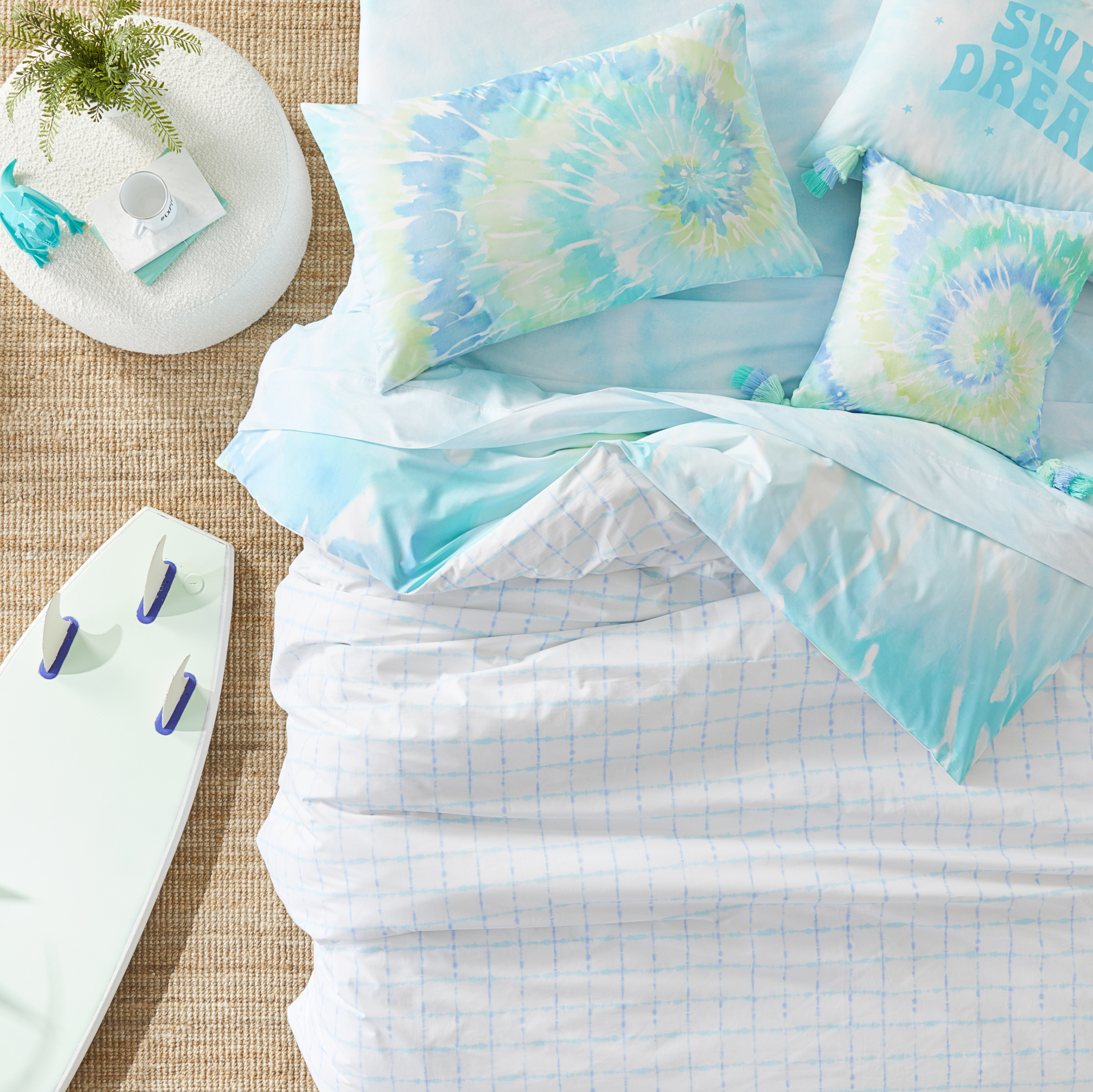 Adairs Kids Ziggy Tie Dye Marine Quilt Cover Set Adairs