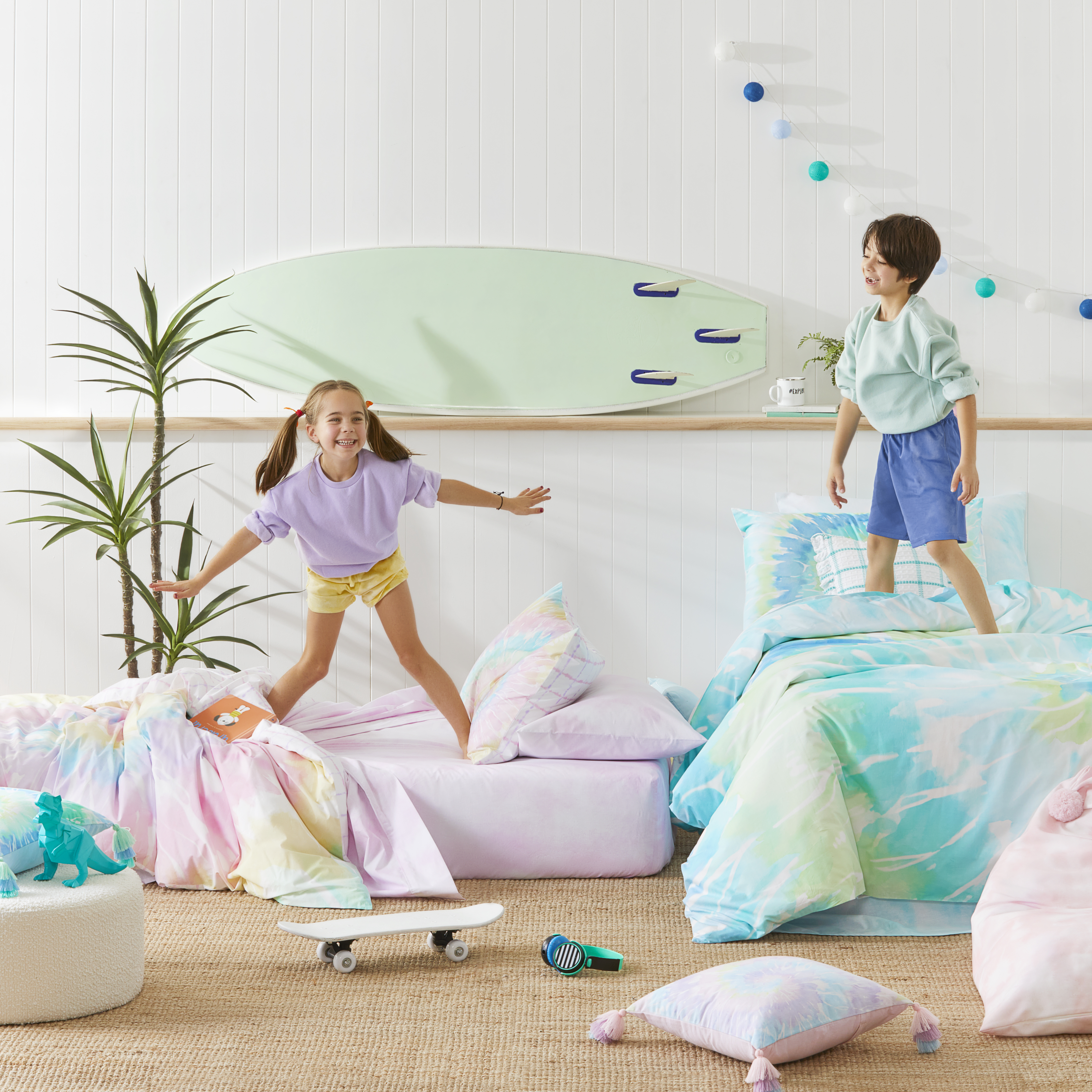 Adairs Kids Ziggy Tie Dye Rainbow Quilt Cover Set Adairs