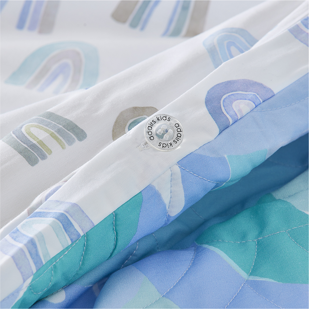 Adairs Kids Rainbow Burst Blue Quilt Cover Set Adairs