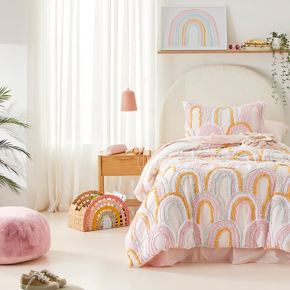 Adairs Kids - Rosie Rainbow Tufted Quilt Cover Set | Kids Quilt Covers and Coverlets | Adairs