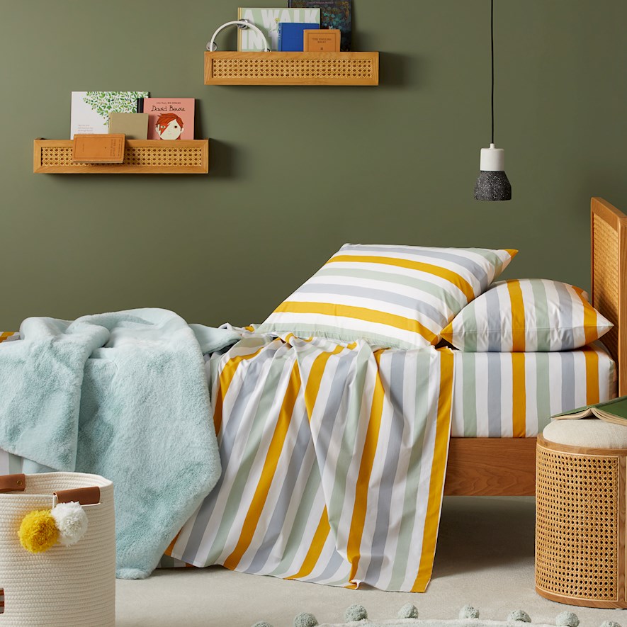 Adairs Kids Winston Multi Stripe Sheet Set Adairs