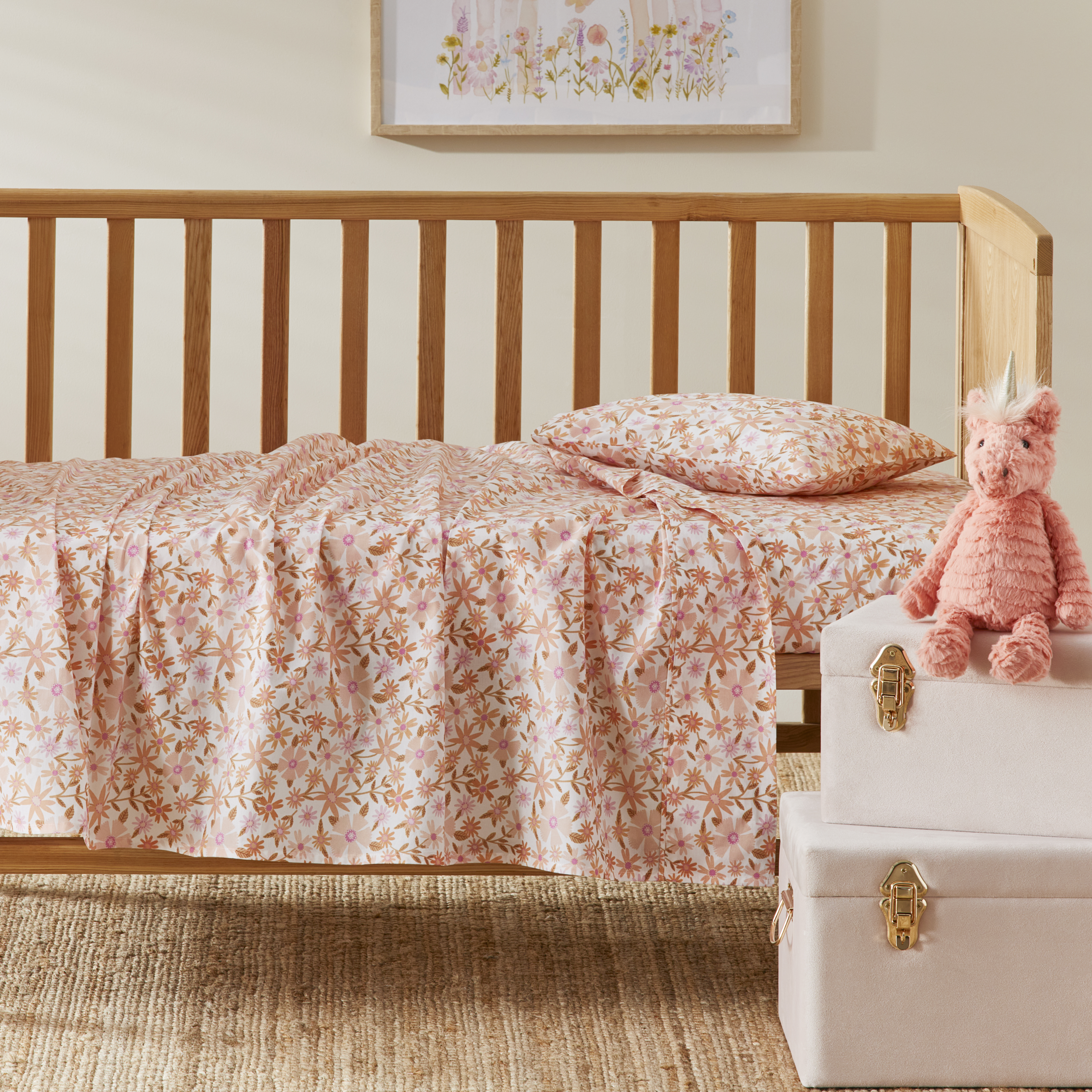 Cot sheets best sale pink