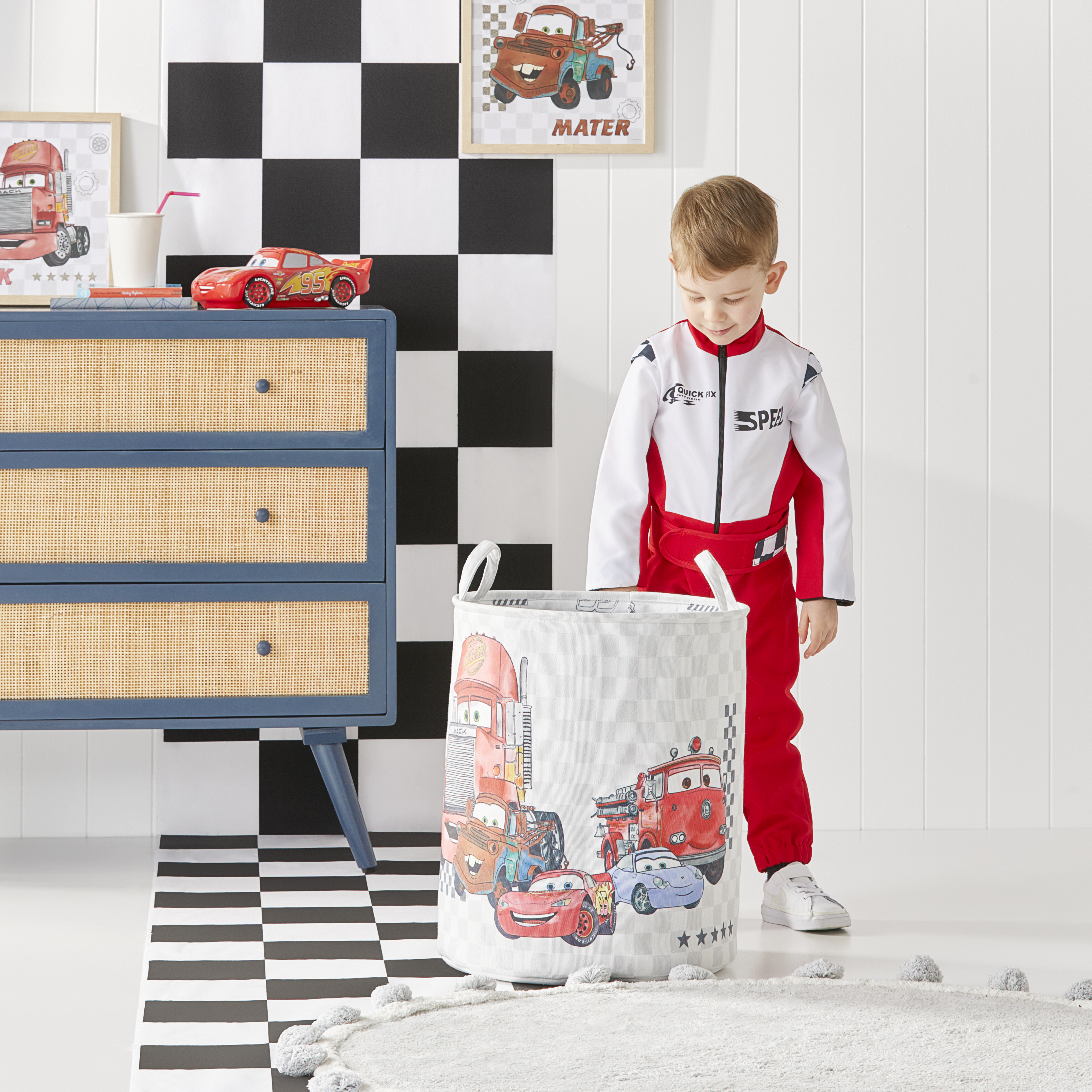 Adairs Kids Disney Pixar Cars Printed Basket Adairs