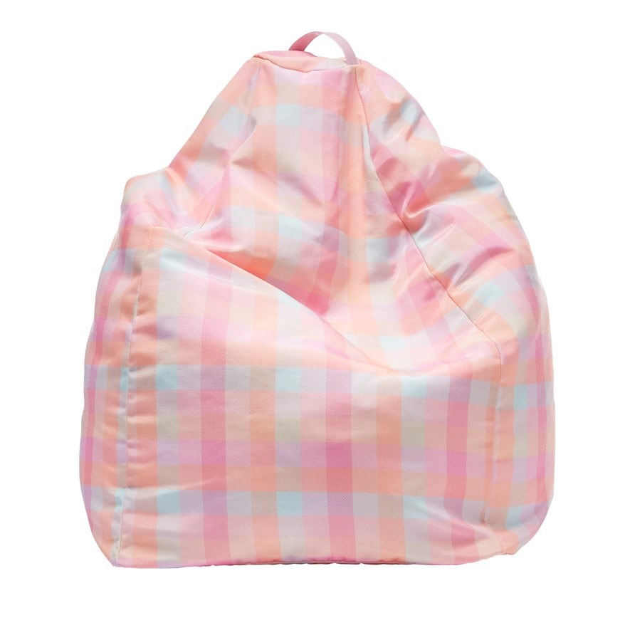 Adairs Kids Rainbow Gingham Printed Bean Bag Cover Adairs