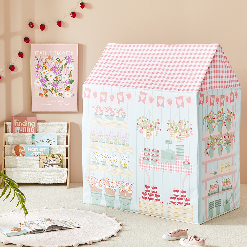 Adairs Kids Strawberry Cottage Designer Play Tent Kids Home