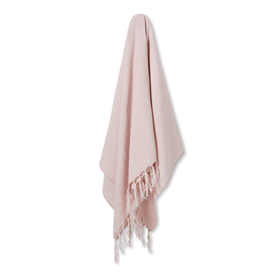 Adairs Kids Quincy Powder Pink Linen Throw Adairs