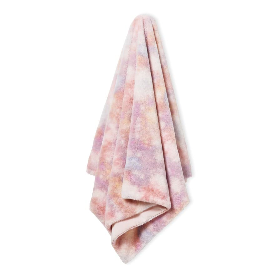 Adairs Kids Tie Dye Multi Faux Fur Throw Adairs