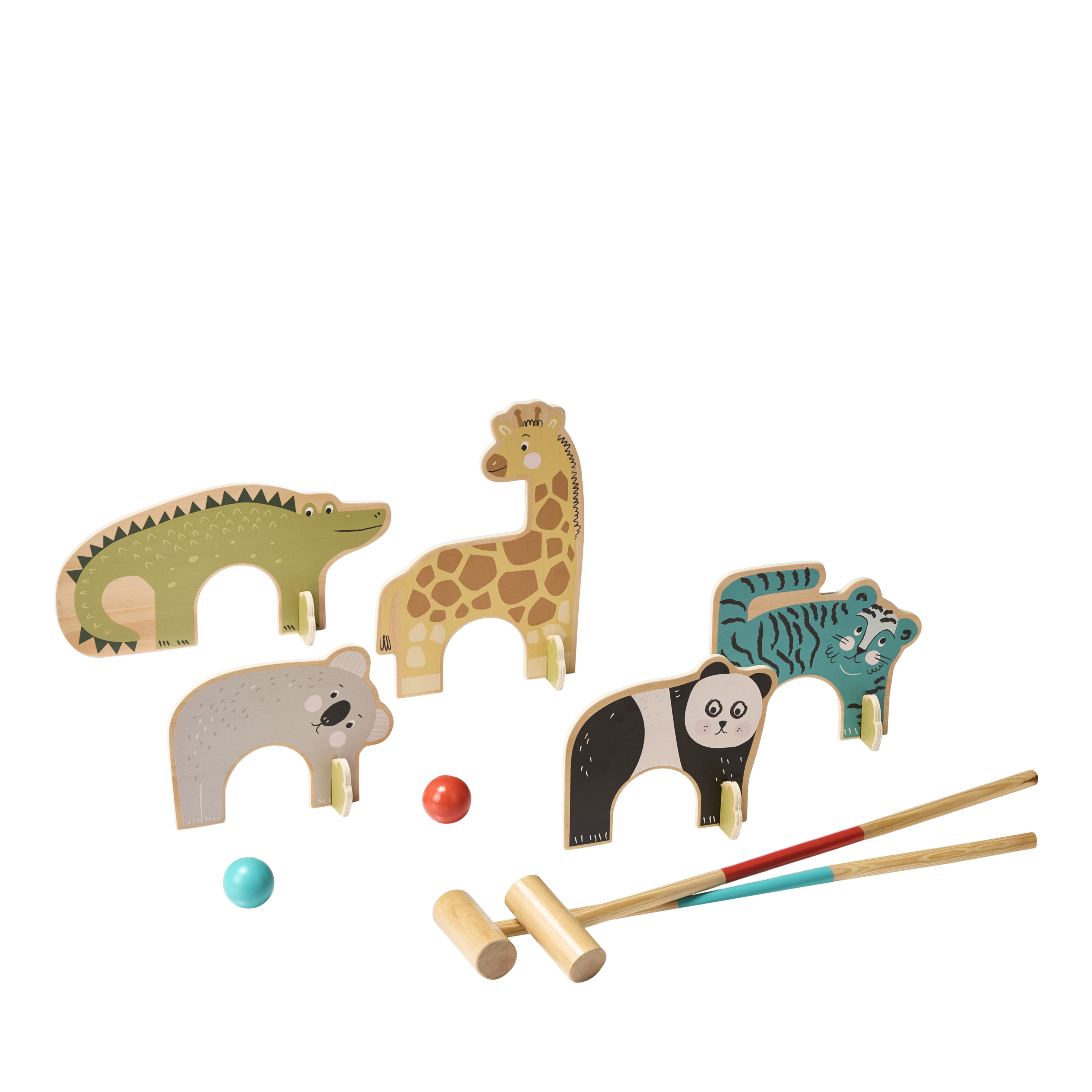 Adairs Kids Kids Timber Play Collection Animal Croquet Set Adairs