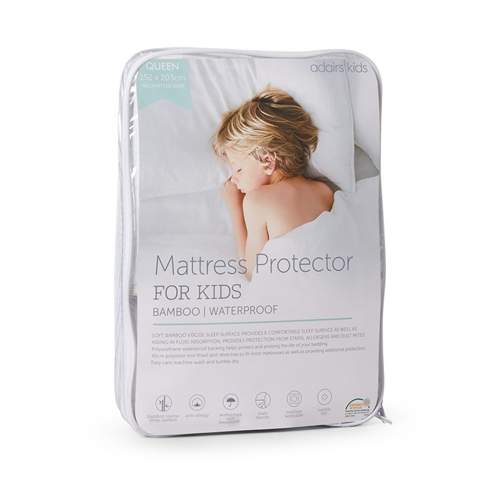 Adairs Kids Kids Bamboo Waterproof Cot Mattress Protector Adairs