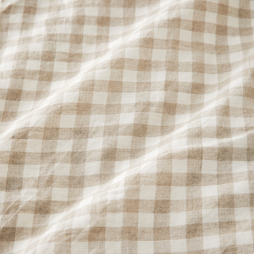 Adairs Baby Vintage Washed Linen Check Cot Quilt Cover Set Adairs