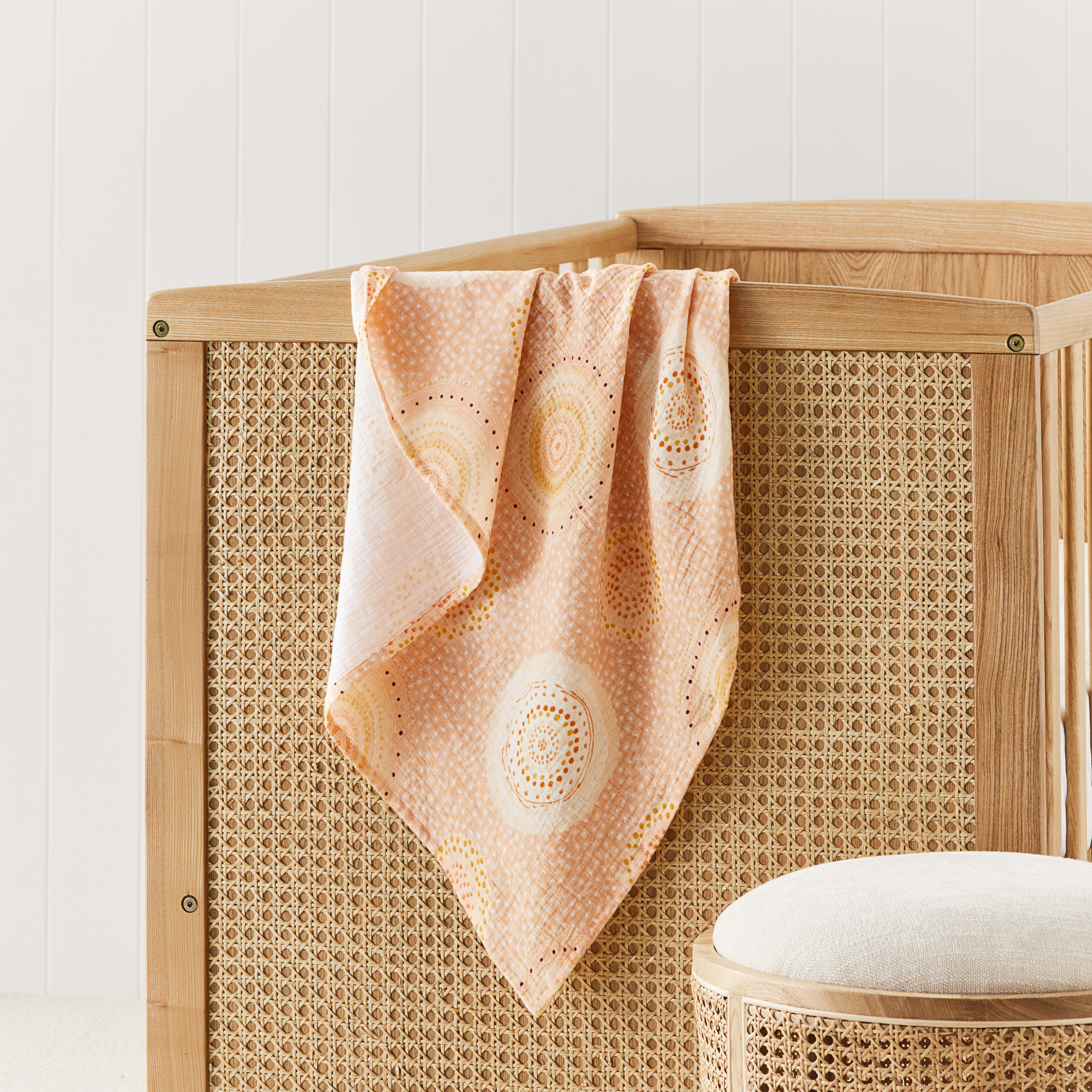 Adairs Baby Miimi + Jiinda Nyami Coral Muslin Swaddles Adairs