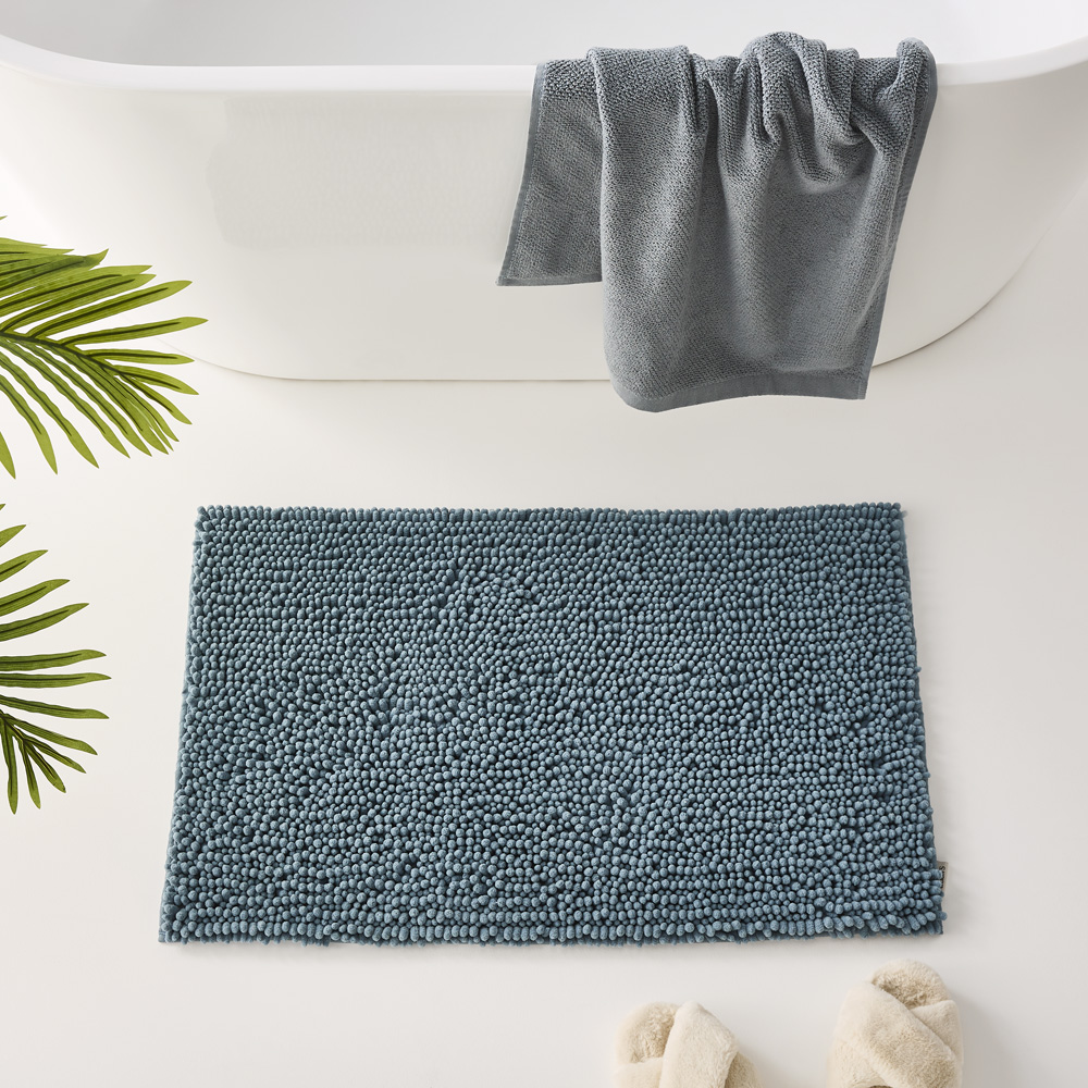 Microplush Sea Blue Bobble Bath Mat Adairs