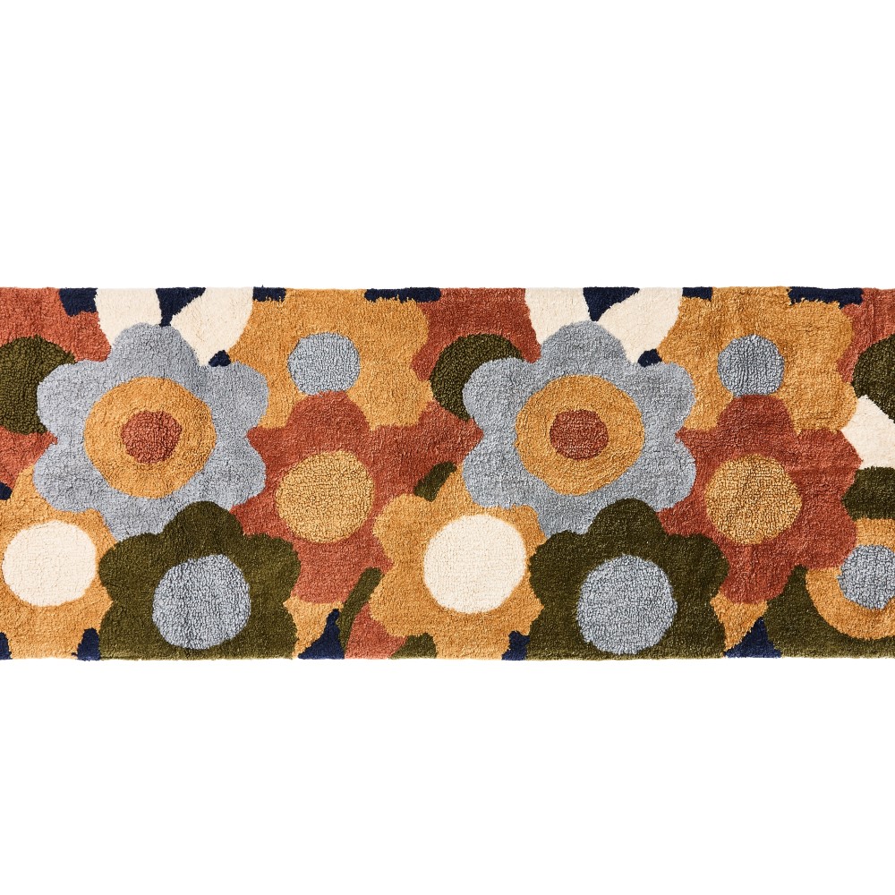 Jasmine Floral Natural Multi Bath Runner | Adairs