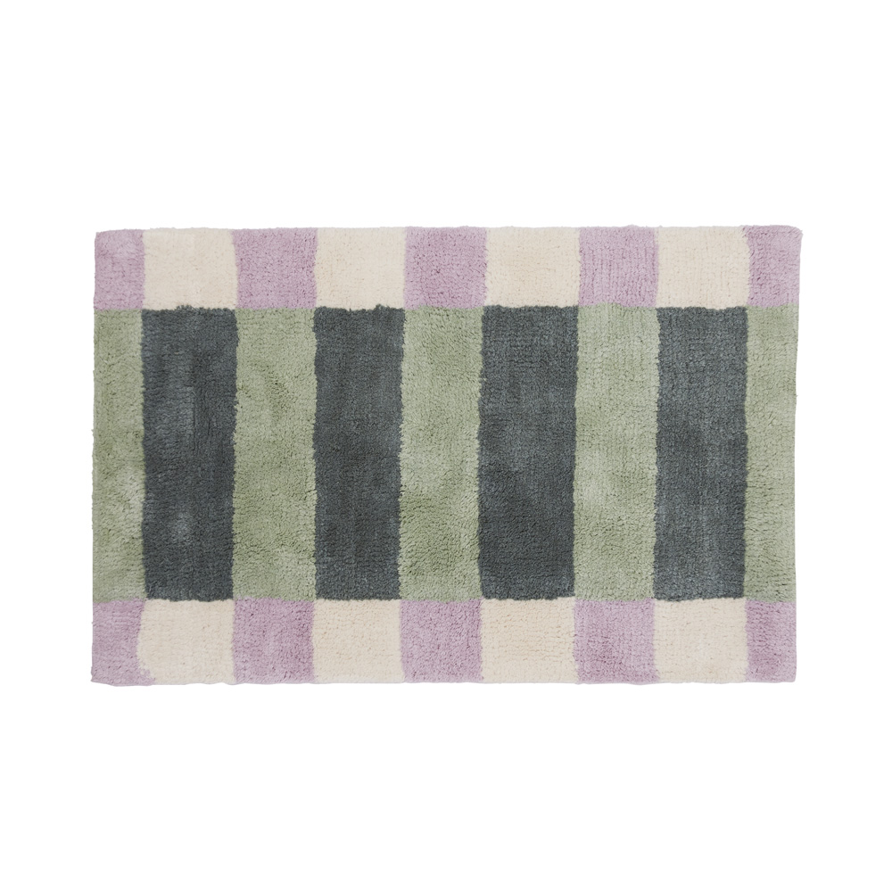 Check Border Eucalyptus and Lilac Bath Mat Adairs