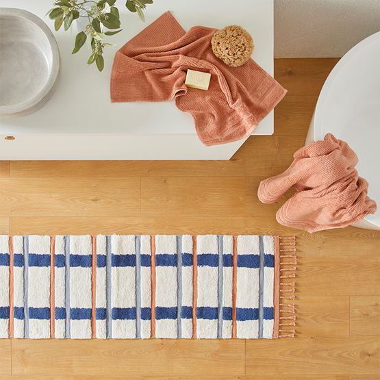 Carter French Blue and Earth Bath Runner