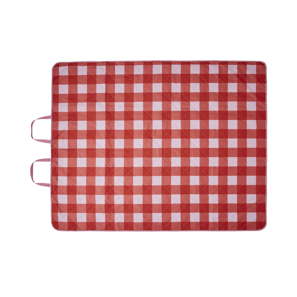 Pink & Red Gingham Large Picnic Rug | Adairs