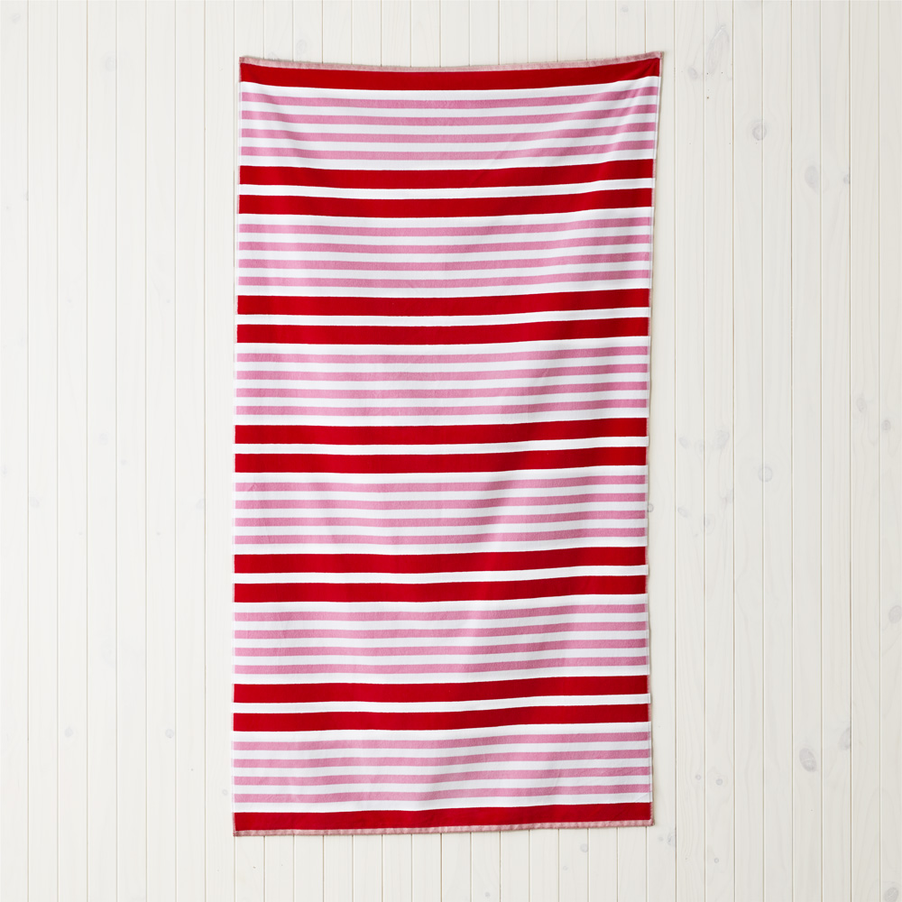 Sea Stripe Red Sand Free Beach Towel Adairs