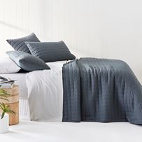 Windsor Waffle Charcoal Quilted Coverlet Set + Separates
