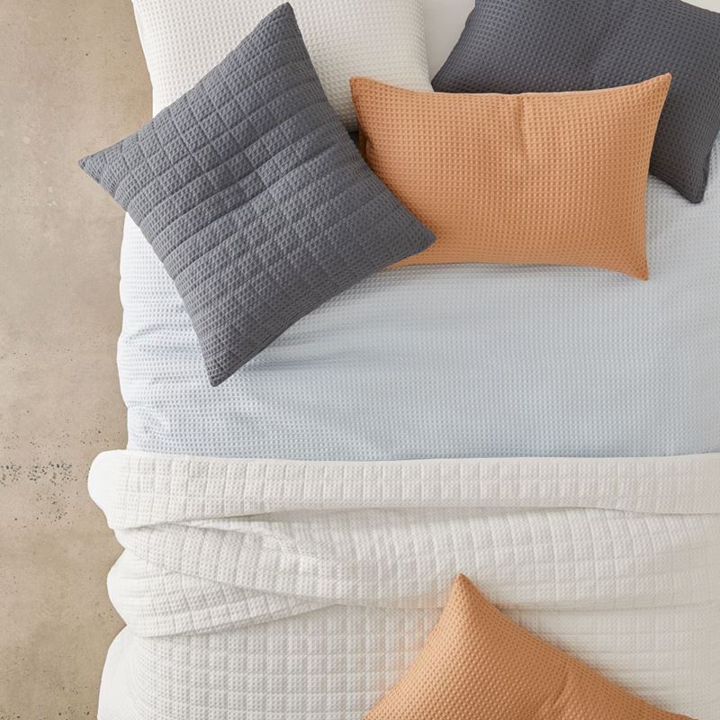 Windsor Waffle Charcoal Quilt Cover Set + Separates