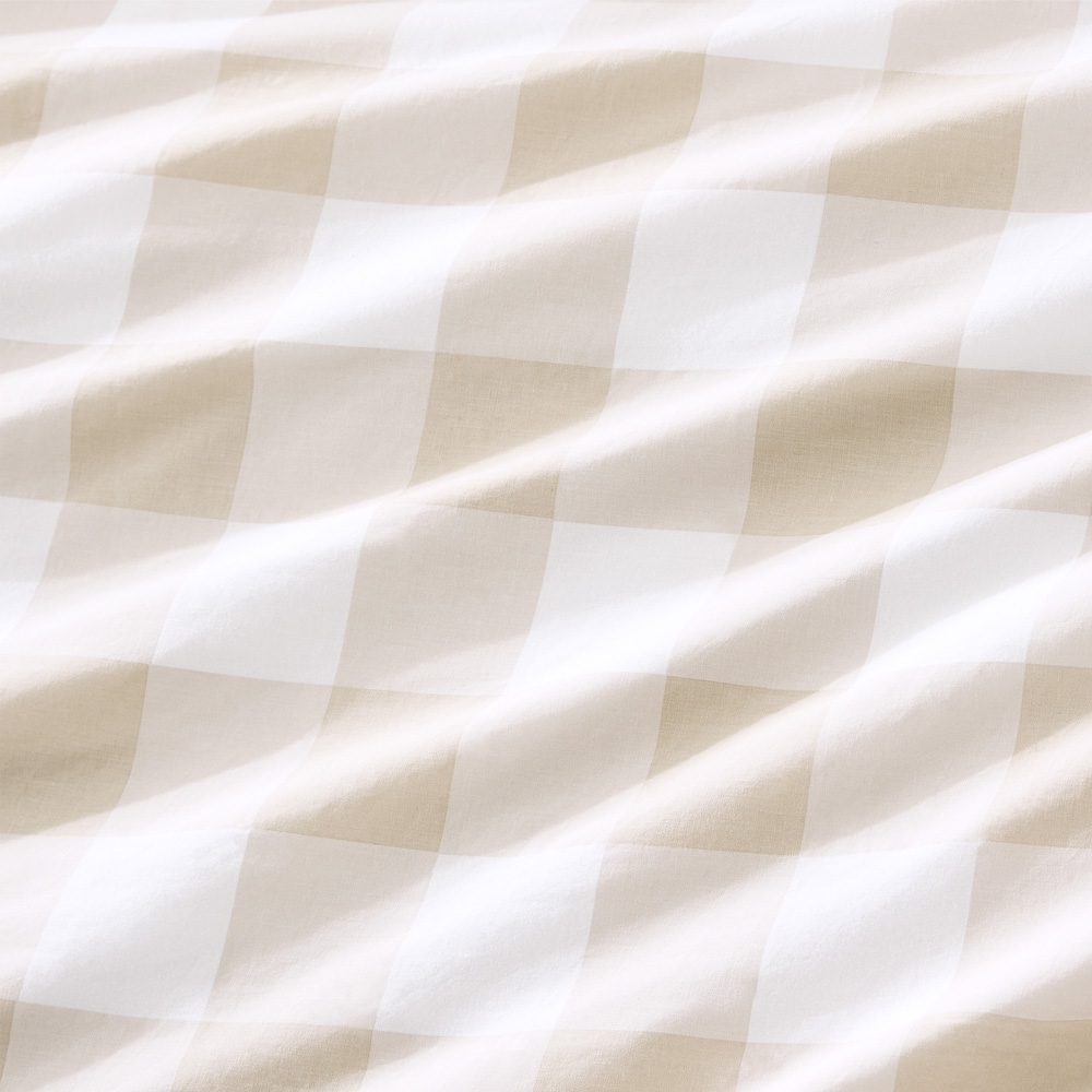 Derby Natural Gingham Quilt Cover Set Adairs