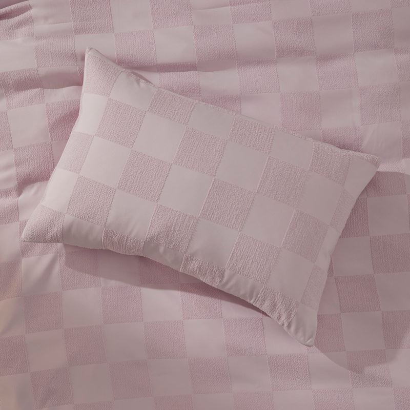 Checkerboard Lilac Quilt Cover Set