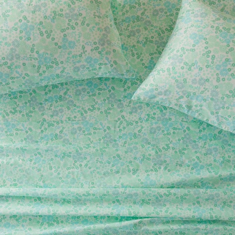Blue Floral Printed Percale Sheet Set | Adairs