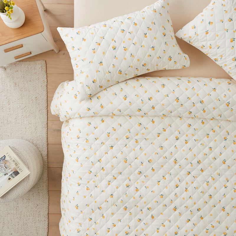 Limone Lemon Quilted Quilt Cover Set