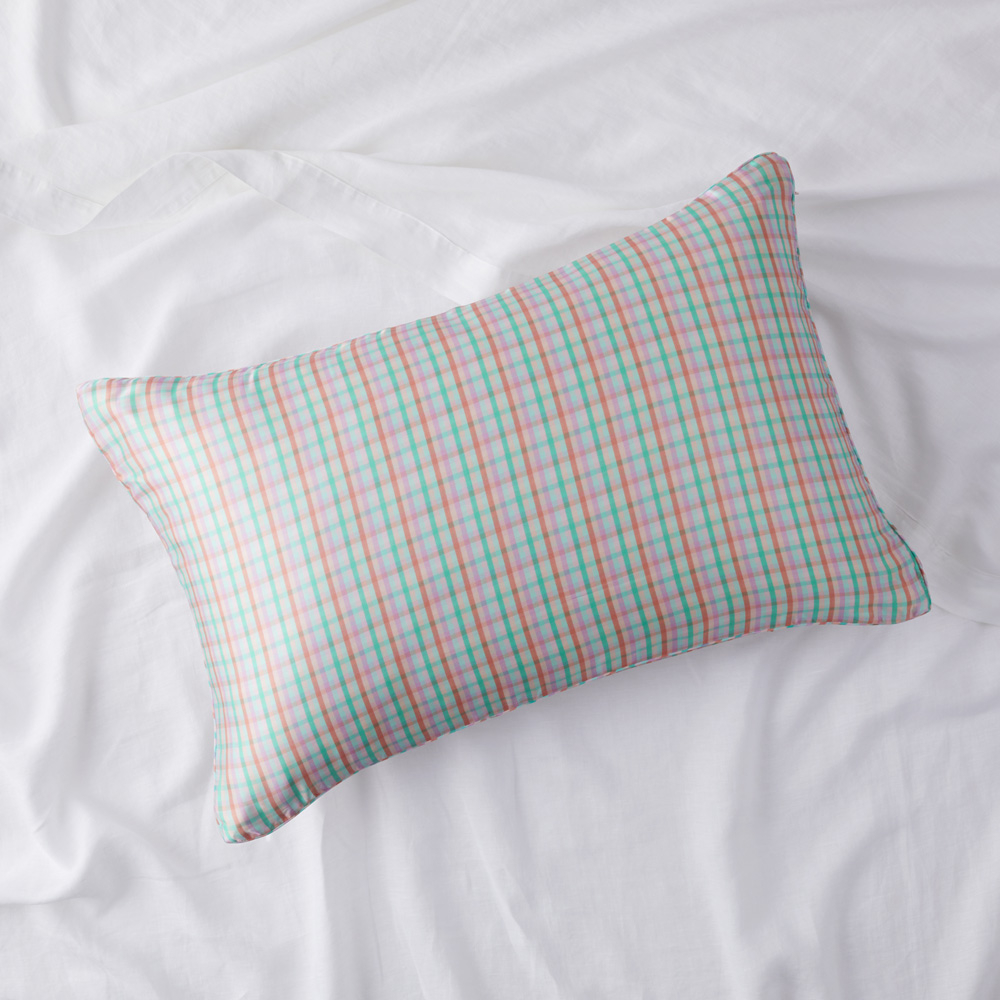 Bright Check Pure Silk Printed Pillowcase Adairs