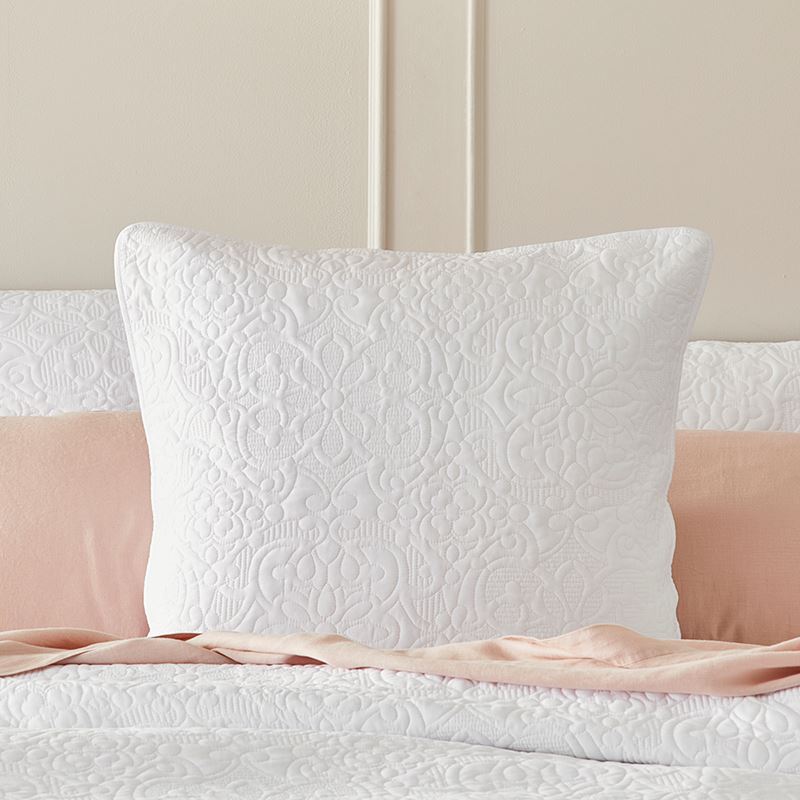 Chloe Quilted White Pillowcase