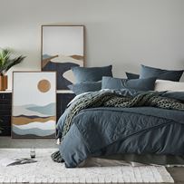 Stonewashed Cotton Dark Slate Quilt Cover Separates