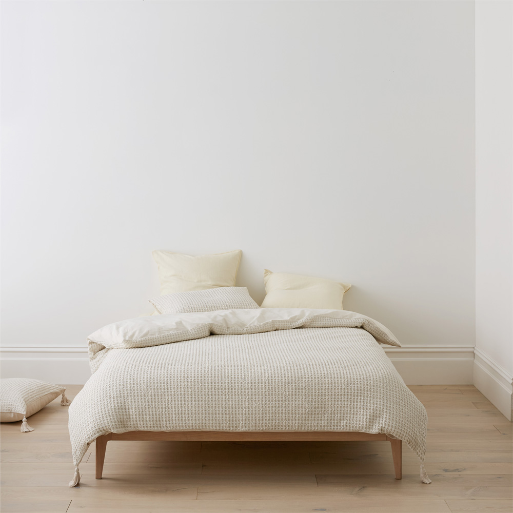 Ren Waffle Oatmeal Quilt Cover Separates Adairs