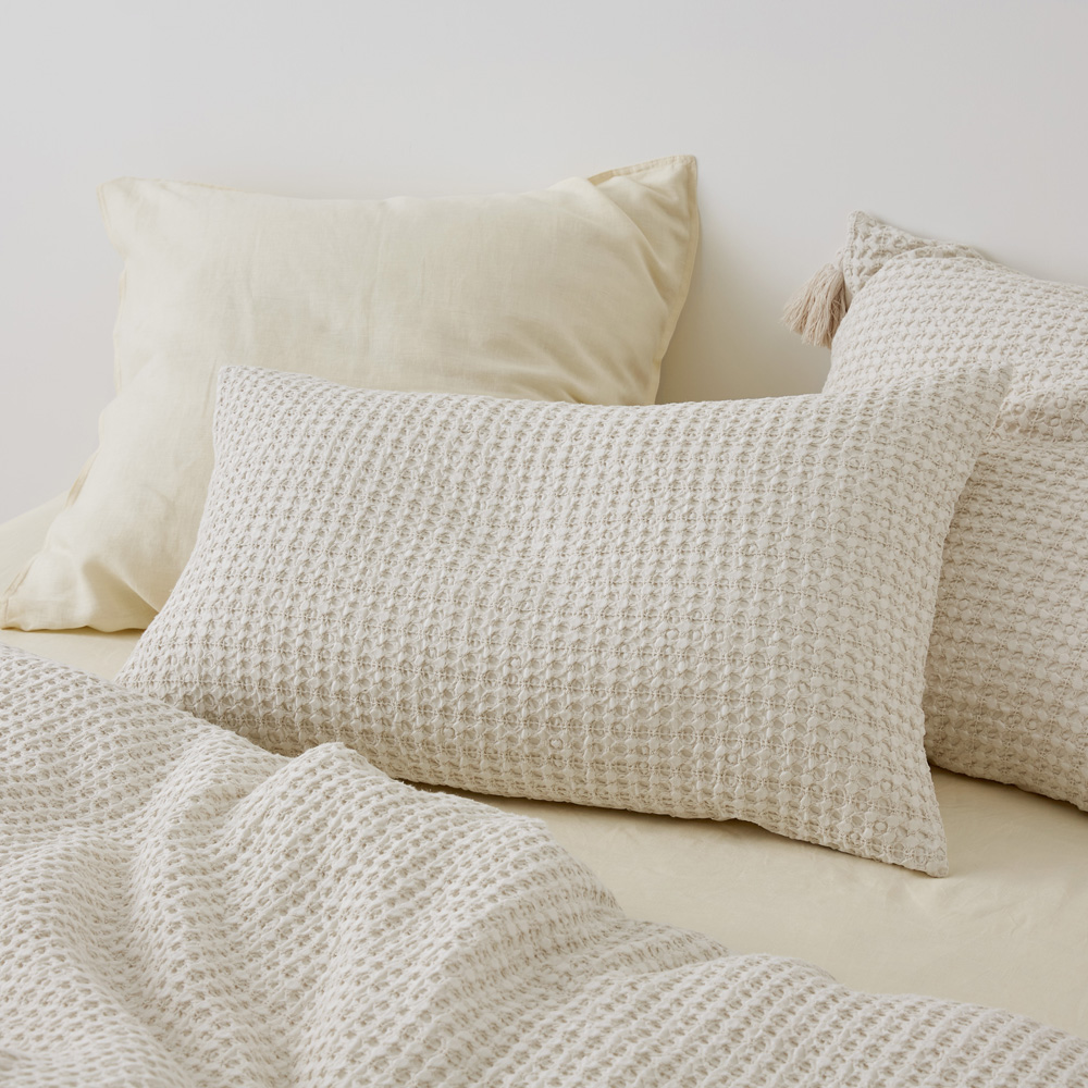Ren Oatmeal Waffle Pillowcase Adairs