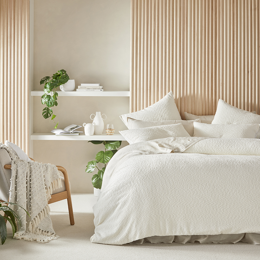 Blake Off White Boucle Quilt Cover Bedroom Adairs