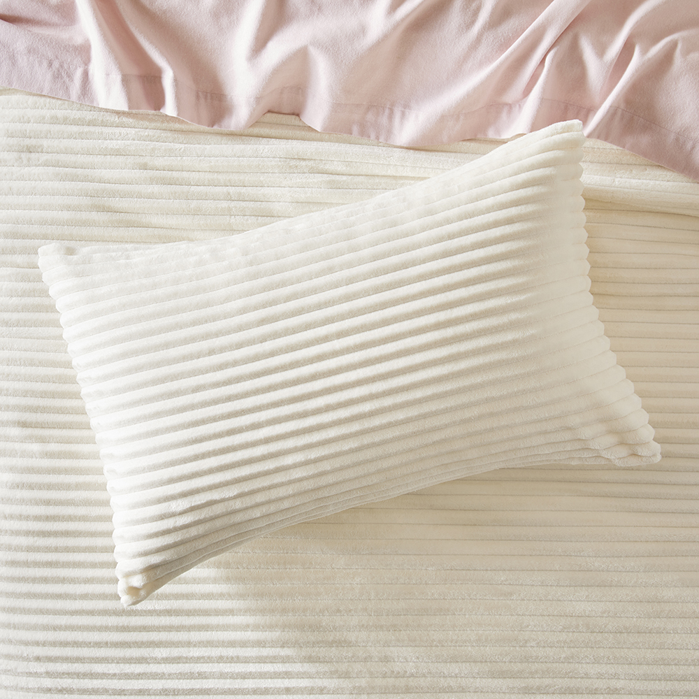 Cream Fur Ribbed Quilt Cover Set Adairs