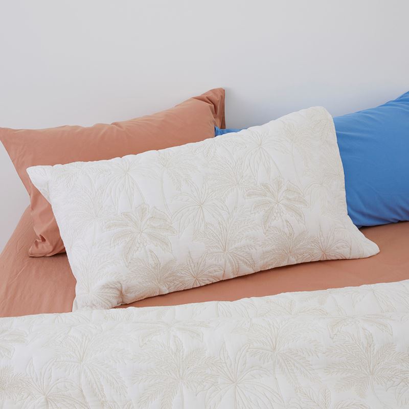 Coconut Palm Natural Quilted Pillowcases